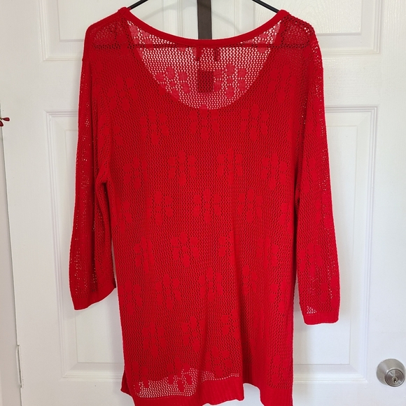 (1345) Caren Sport Woman's Swim Suit Cover-up, Size: 2x Color: Red - Picture 12 of 15